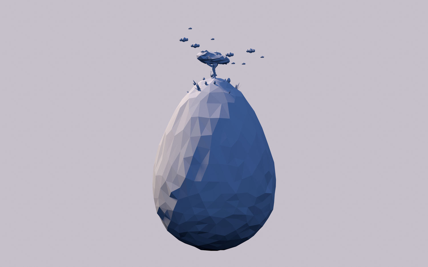 3D model egg from side overview