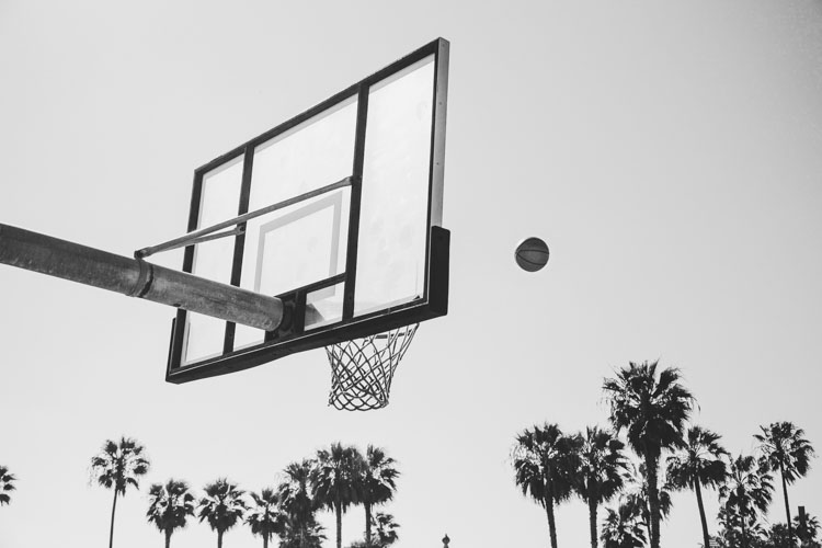 Black & White Basketball Scenery