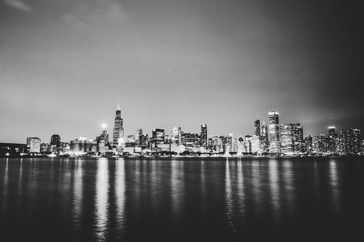 Chicago Skyline in Black & White