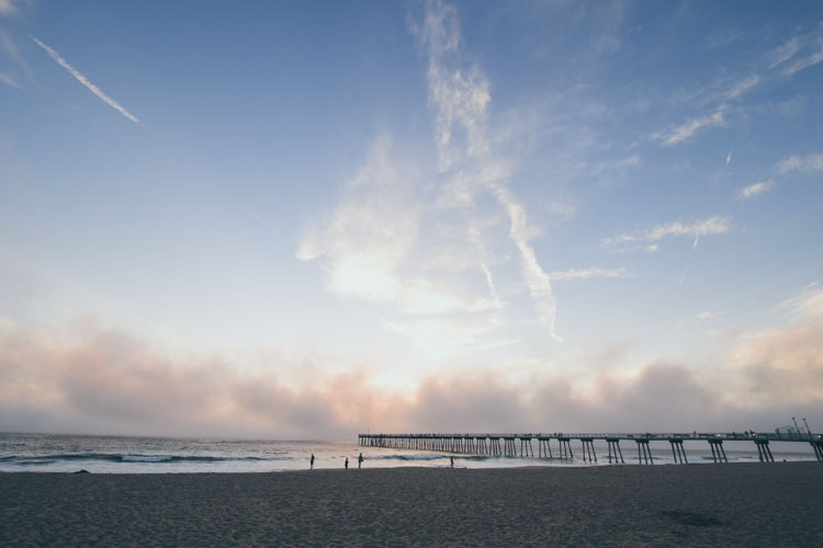 California pier at dusk